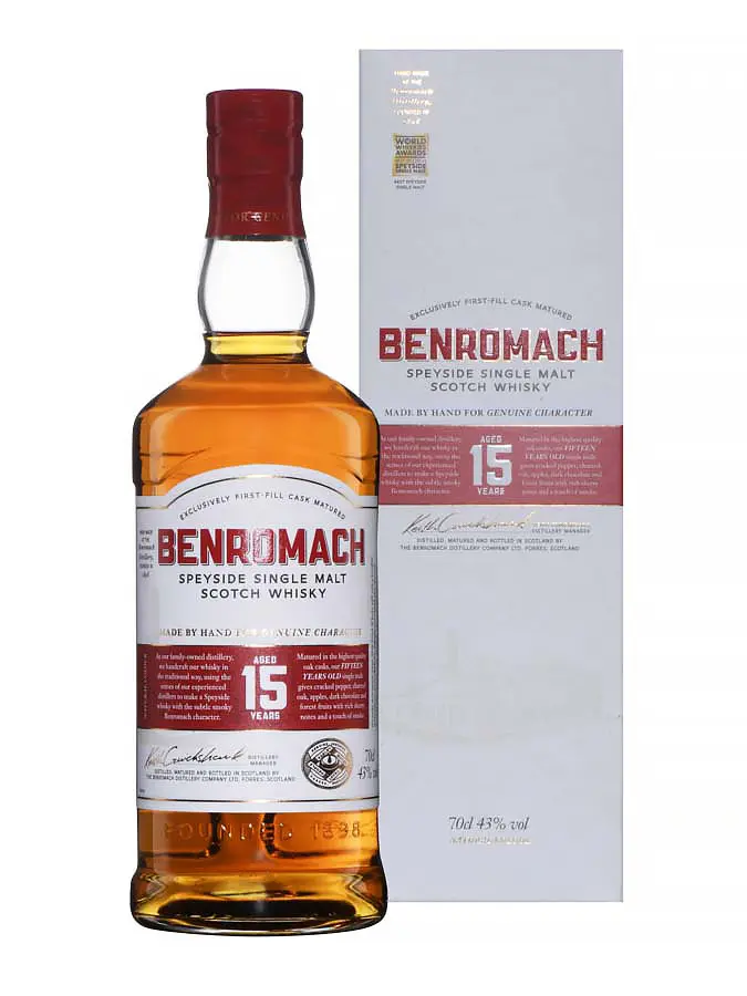 BENROMACH 15 ans, single malt whisky 43%, Écosse