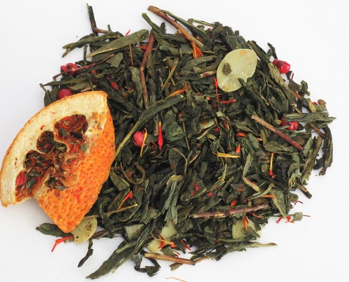 Douceur d'Amandes, thé vert parfumé, en vrac