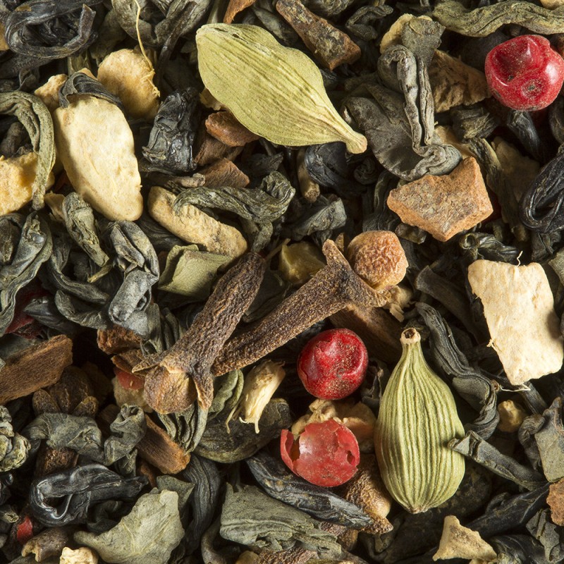Chaï, thé vert parfumé aux épices, en vrac