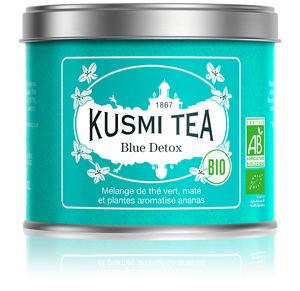 Blue Detox, thé vert et maté Bio, boite ou sachetsKusmi, Blue Detox, thé vert et maté Bio, boite ou sachets