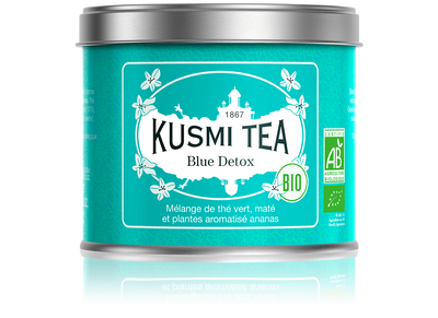 Kusmi, Blue Detox, thé vert et maté Bio, boite ou sachets