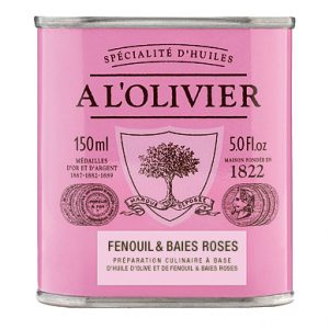 Huile d'Olive au Fenouil et Baies RosesA L'Olivier, Huile d'Olive au Fenouil et Baies Roses, 150ml