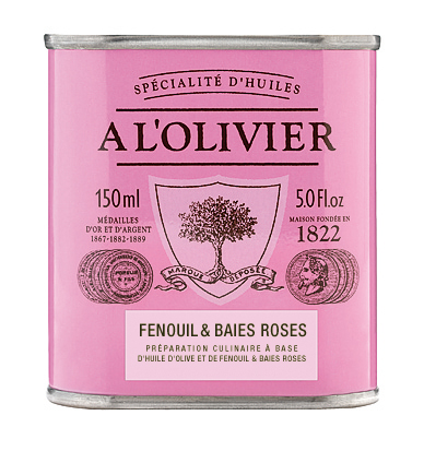 A L'Olivier, Huile d'Olive au Fenouil et Baies Roses, 150ml