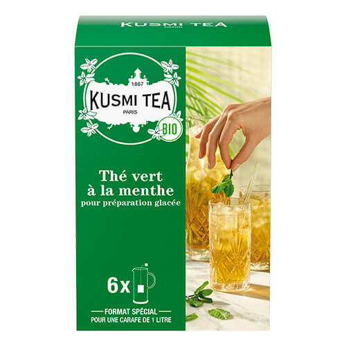 Menthe, thé vert Bio, boite ou sachets pour thé glacé – Image 2