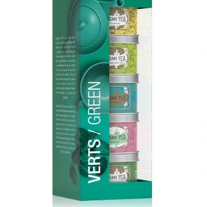 Coffret Les Verts Bio assortiment de thés vertsKusmi, coffret 5 boites Les Verts Bio, en vrac