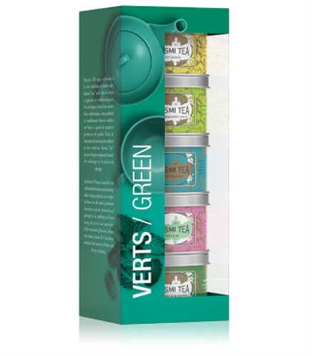 Kusmi, coffret 5 boites Les Verts Bio, en vrac