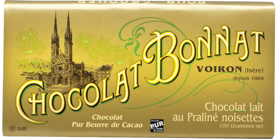 BONNAT, Tablette Chocolat au lait praliné noisettes