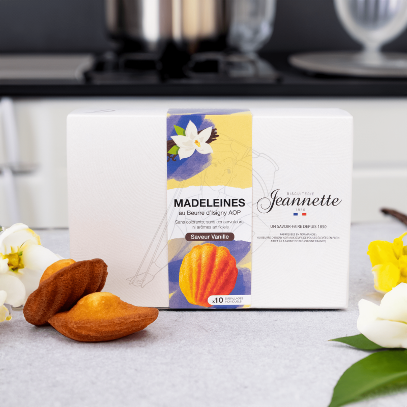 JEANNETTE, boîte de 10 madeleines à la vanille