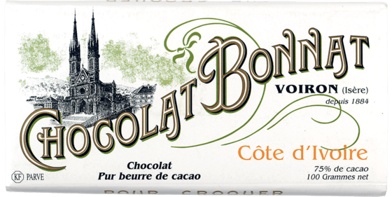BONNAT, Tablette Chocolat noir Côte d'Ivoire