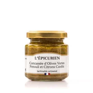 Concassée d'Olives Vertes Fenouil et Citrons Confits tartinableL'ÉPICURIEN, Concassée d'Olives Vertes Fenouil et Citrons Confits