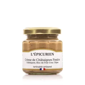 Crème de Châtaignes, Foie gras et Cèpes, tartinableL'ÉPICURIEN, Crème de Châtaignes, foie gras, cèpes