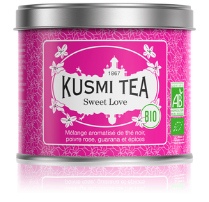Sweet Love, thé noir Bio, boîte ou sachetsKusmi, Sweet Love, thé noir Bio, en boîte ou sachets
