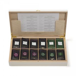Coffret Palace Ivoire en bois laqué, 72 sachets de thés et infusionsDAMMANN, Coffret Palace Ivoire en bois laqué de 72 sachets, thés et infusions