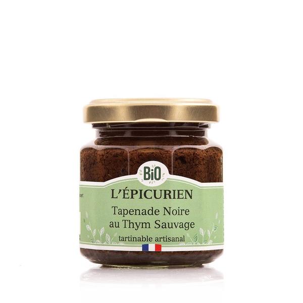 L'ÉPICURIEN, Tapenade Noire au Thym Bio, tartinable artisanal