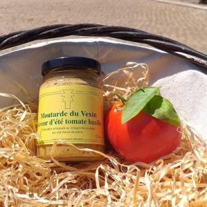 Moutarde du Vexin, Saveur d'été, Tomate BasilicLa Ferme de la Distillerie, Moutarde du Vexin Tomate, Basilic