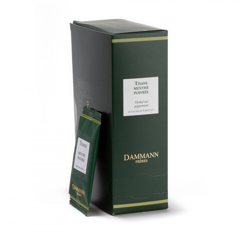 DAMMANN Menthe poivrée tisane, boîte de 24 sachets suremballés