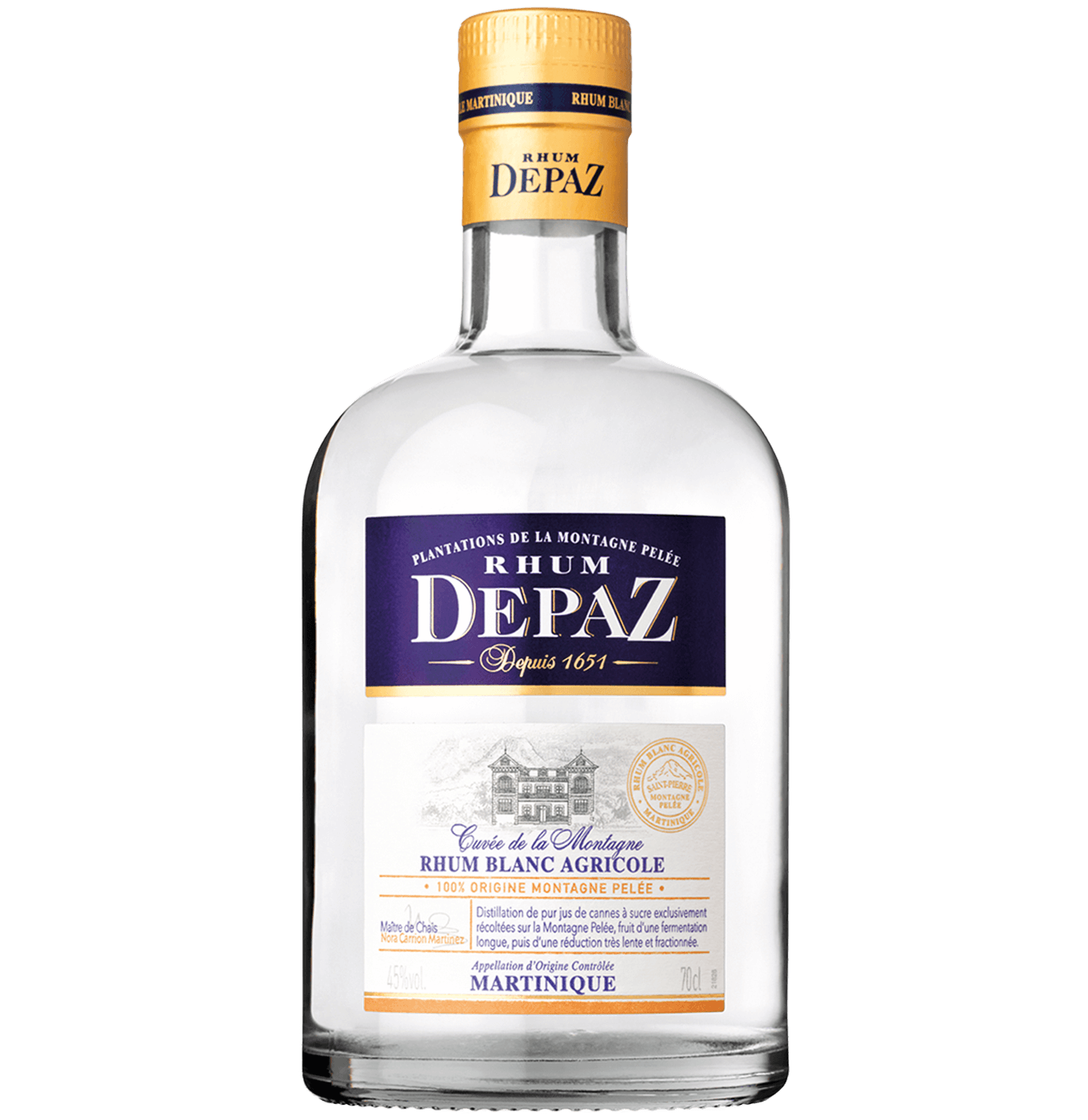 Rhum DEPAZ cuvée de la Montagne, rhum blanc agricole.