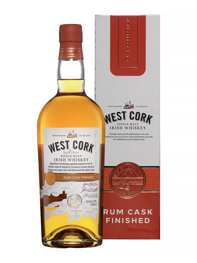 West Cork rum cask finished, single malt whisky Irlande
