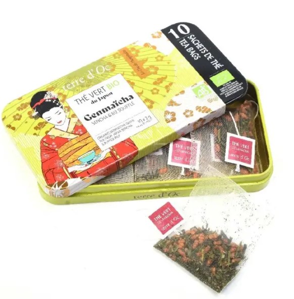 Genmaicha thé vert Bio, boite de 10 sachets – Image 2