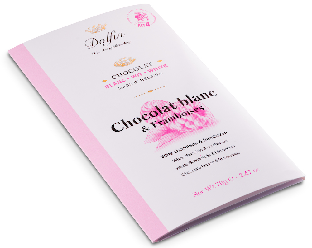 DOLFIN Tablette Chocolat blanc et Framboises