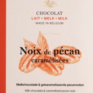 Tablette Chocolat au lait et Noix de Pécan caraméliséesDOLFIN, Tablette Chocolat au lait et Noix de Pécan caramélisées
