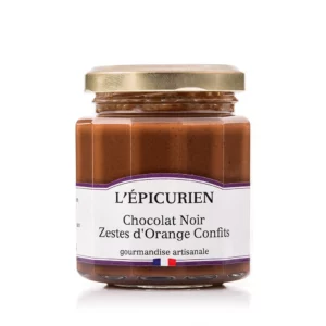 Pâte à tartiner Chocolat noir Zestes d'Orange ConfitsL'ÉPICURIEN, pâte à tartiner chocolat noir zestes orange