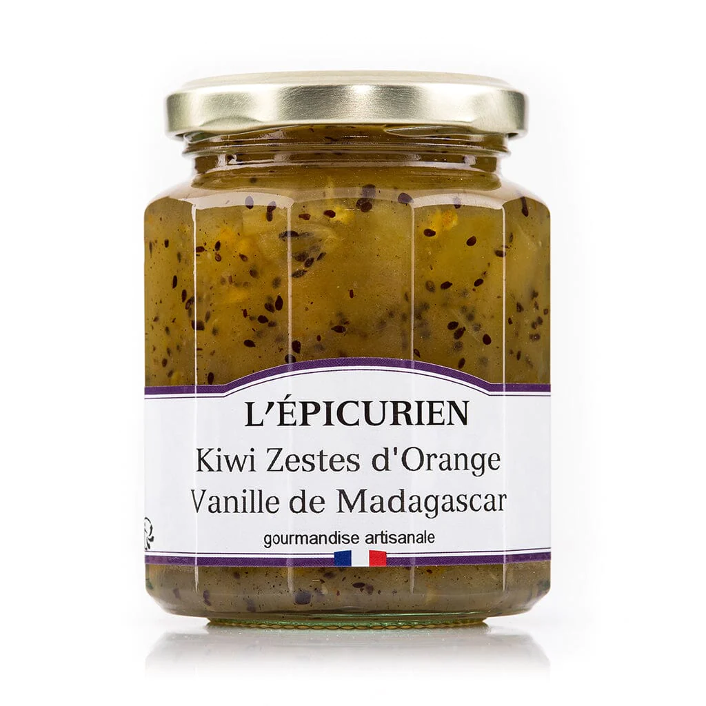 L'ÉPICURIEN, Confiture Kiwi Zestes Orange Vanille