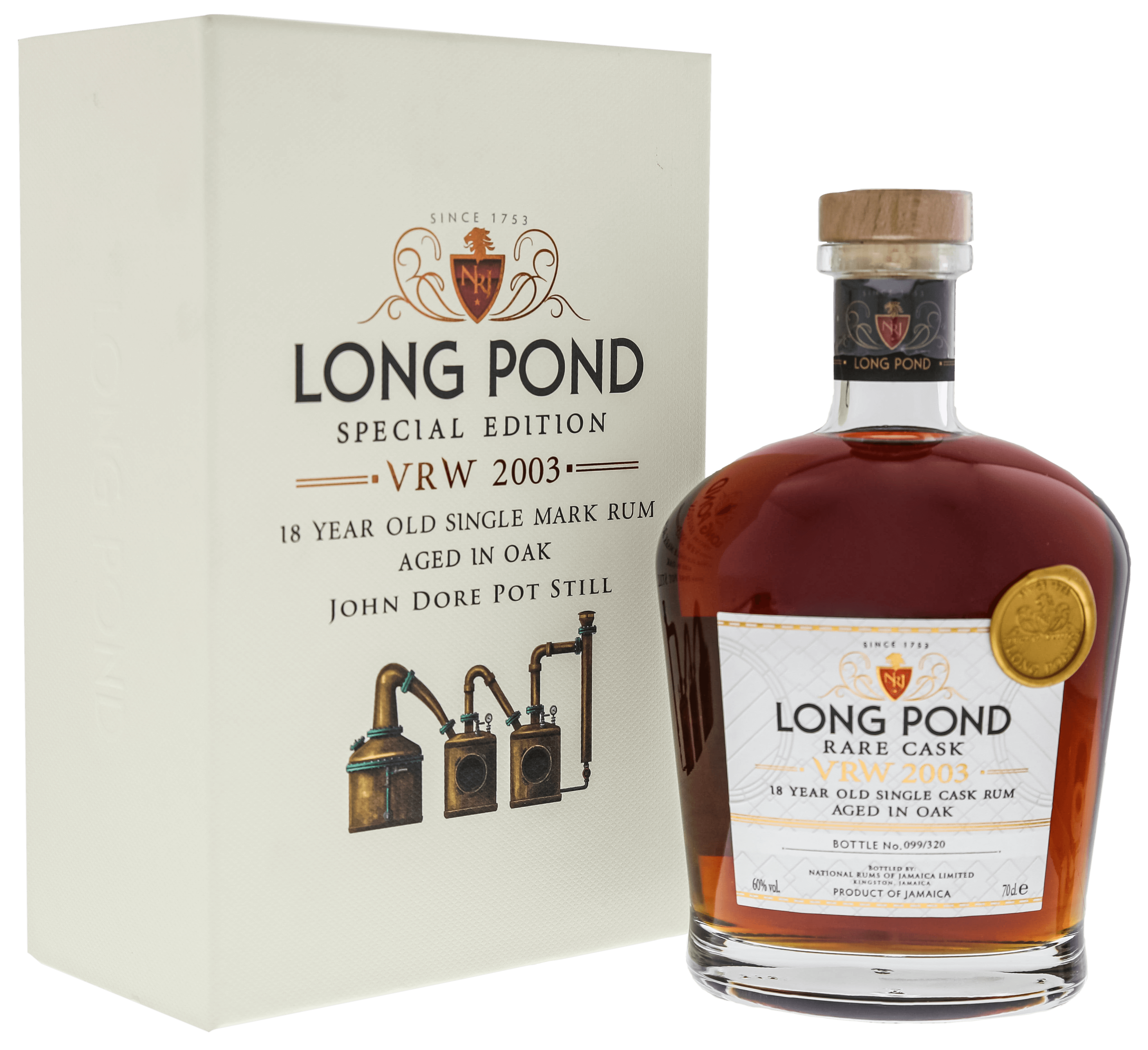 Long-Pond_VRW-2003, rhum Jamaïque brut de fût 18 ans
