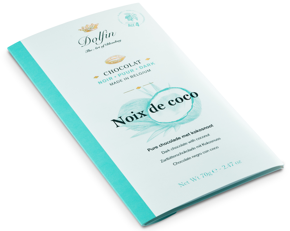 DOLFIN Tablette Chocolat noir et Noix de coco