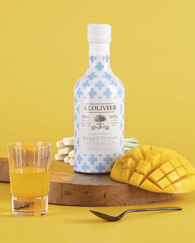 A l'OLIVIER, sauce vinaigrette mangue et citronnelle