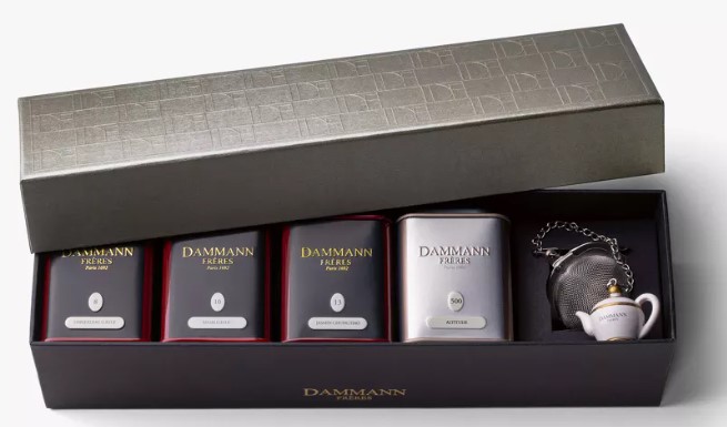 DAMMANN, coffret jardin de thés, 4 thés et 1boule à thé