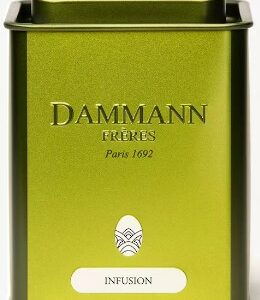 Boite infusion Dammann vide 100gDAMMANN, Boite verte vide avec inscription infusion
