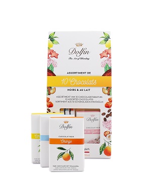 DOLFIN, Assortiment de 10 Chocolats Noirs et au Lait