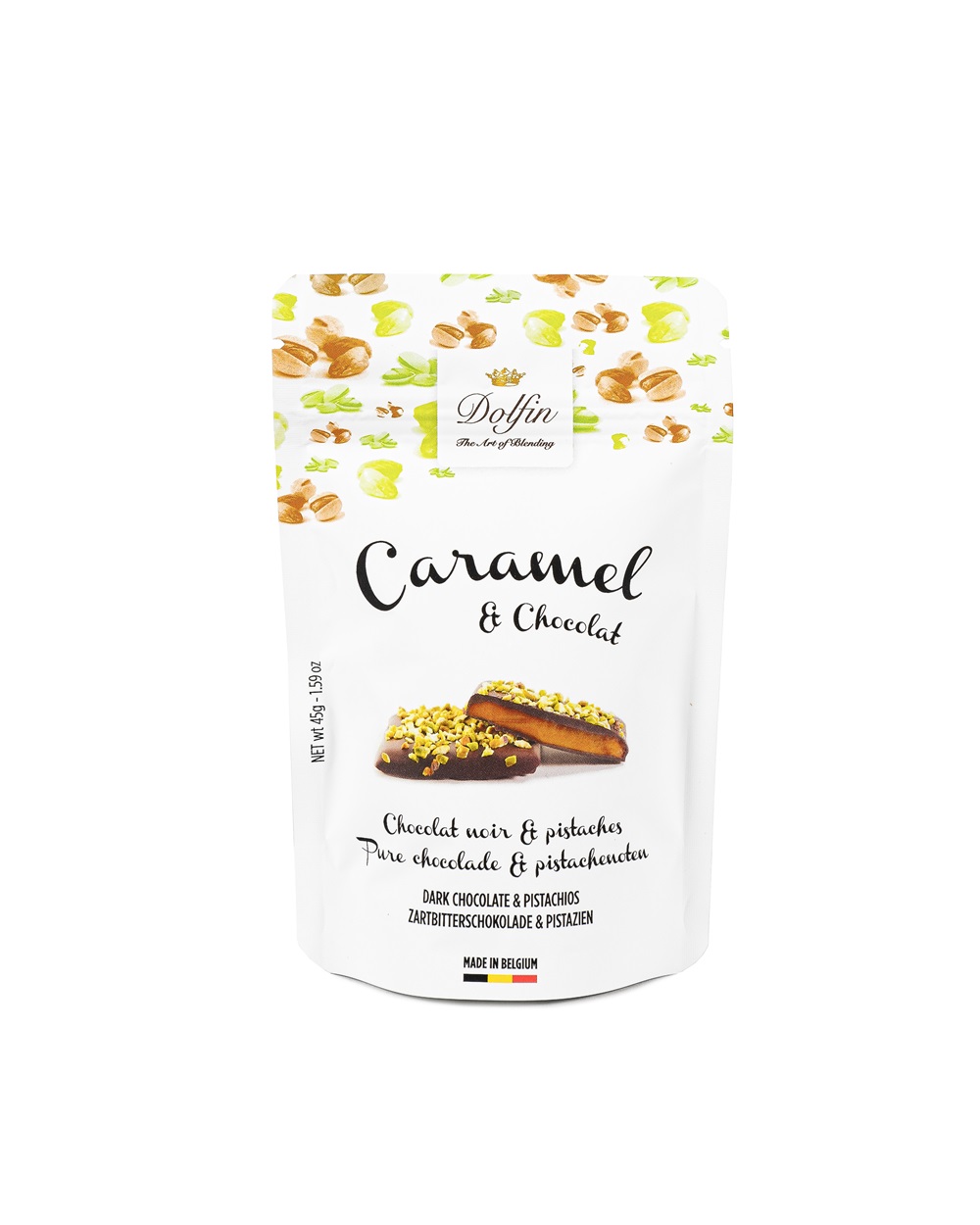 DOLFIN, Pochon "Caramel et Chocolat" Chocolat Noir et Pistaches