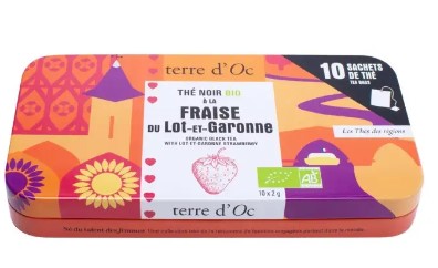 Fraise, thé noir Bio boite de 10 sachets