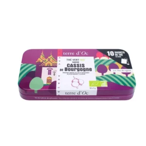 Cassis thé vert bio, boite de 10 sachetsCassis thé vert bio, boite de 10 sachets