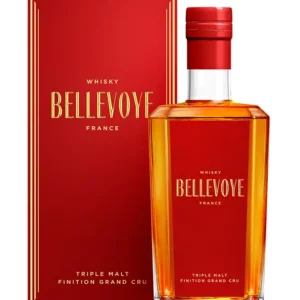 BELLEVOYE Rouge, finition Grand Cru, whisky 43%, FranceBELLEVOYE rouge whisky triple malt finition grand cru rouge