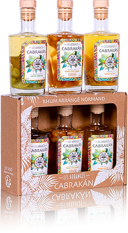 CABRAKAN Coffret Fraise-Menthe-Noisette, 3x20cl, rhums arrangés