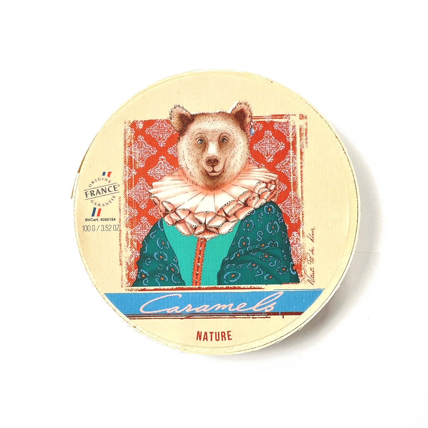 Caramels nature, Octave, boite en bois de 50g