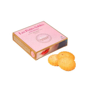 Biscuits sablés aux Pépites de FramboiseLa Sablésienne, Biscuits sablés aux pépites de framboise, étui 100g