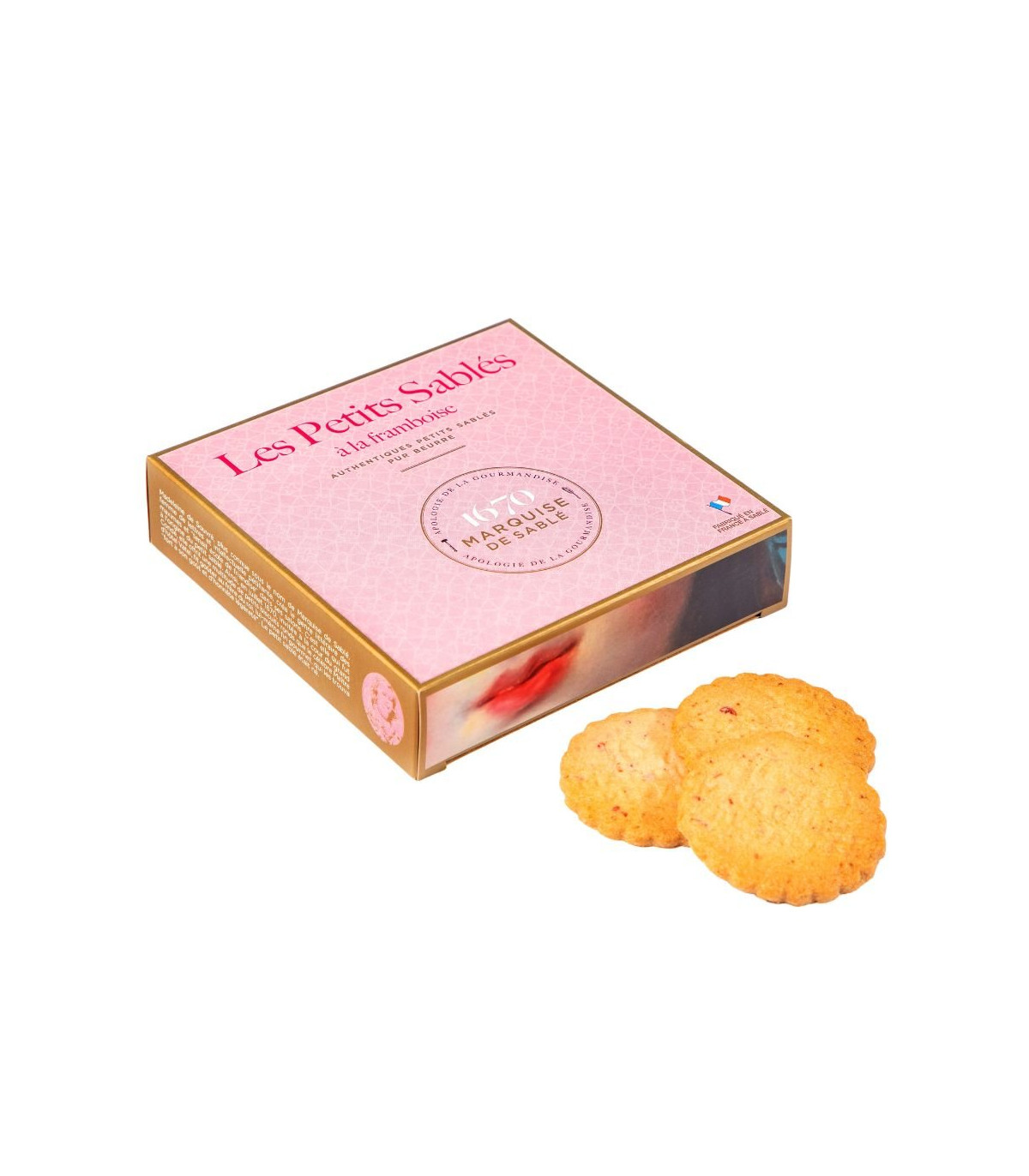 La Sablésienne, Biscuits sablés aux pépites de framboise, étui 100g