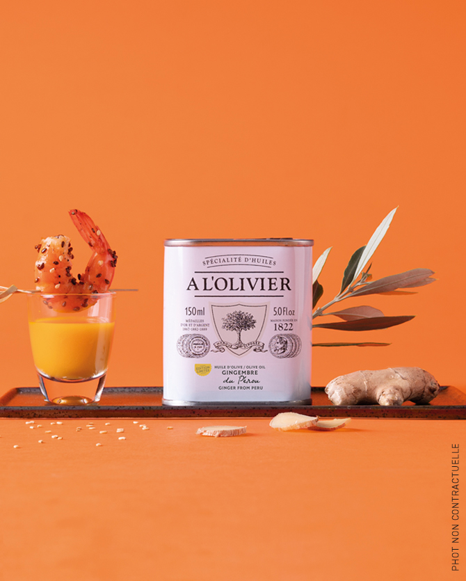 A L'Olivier, huile aromatique au gingembre du Pérou 150ml