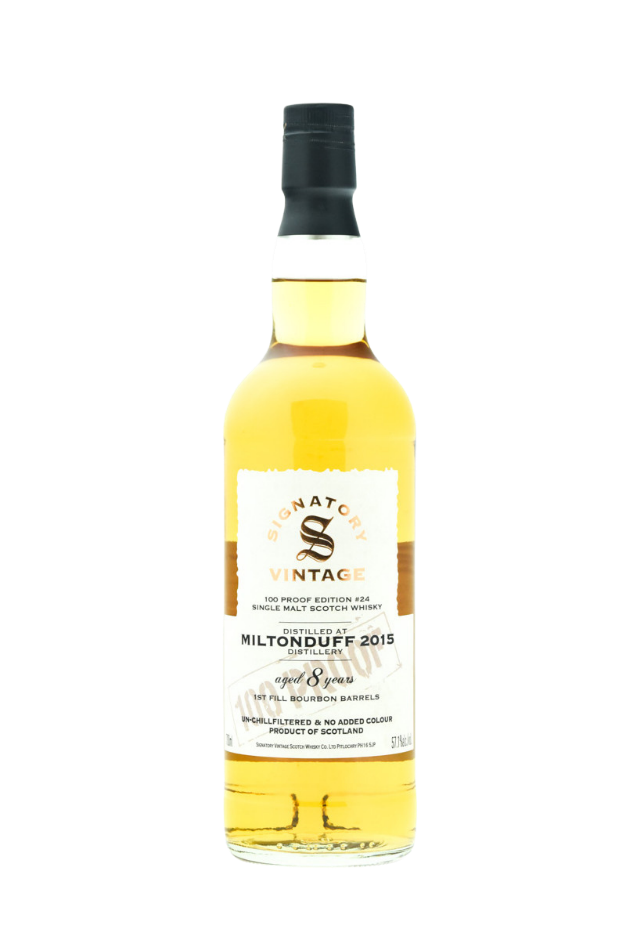Miltonduff 8 ans 2015, 100 proof single malt whisky 57,1%