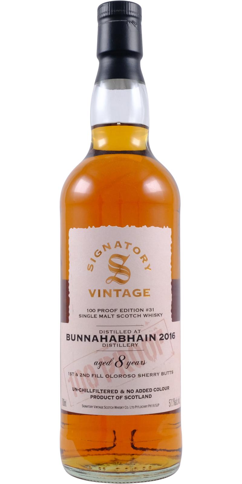Bunnanabhain 8 ans 100 proof bouteille 70cl