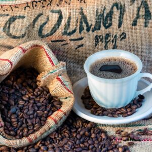 Café Colombie El Blendcito, biograins de café de Colombie avec tasse