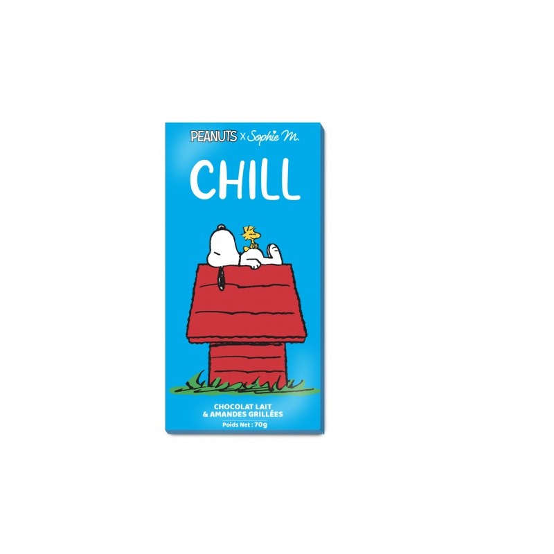 Peanuts Chill, tablette chocolat lait amandes grillées, 70gg