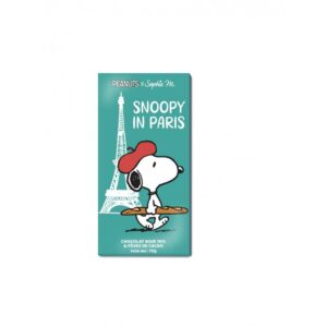 Snoopy Paris, Tablette chocolat Noir 70%Peanuts Snoopy in Paris tablette chocolat noir et fêves de cacao 70g